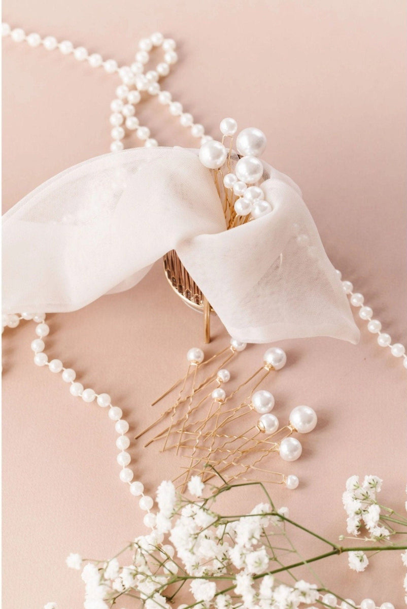 Gold Pearl Bobby Pins for Bridal Hair and Weddings