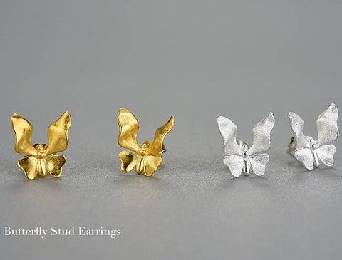18k Gold Butterfly Earrings Dainty Minimalist Earrings - Froppin