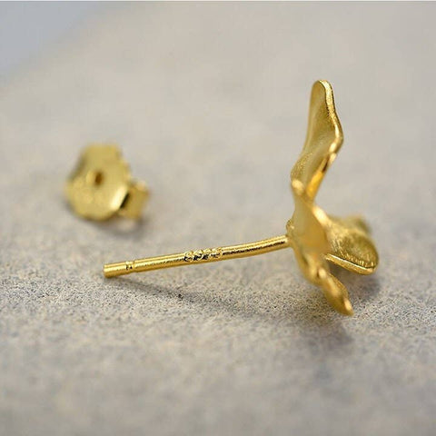 18k Gold Butterfly Earrings Dainty Minimalist Earrings - Froppin