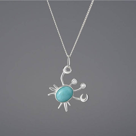 18k Gold Crabby Gemstone Necklace Crystal Necklace - Froppin