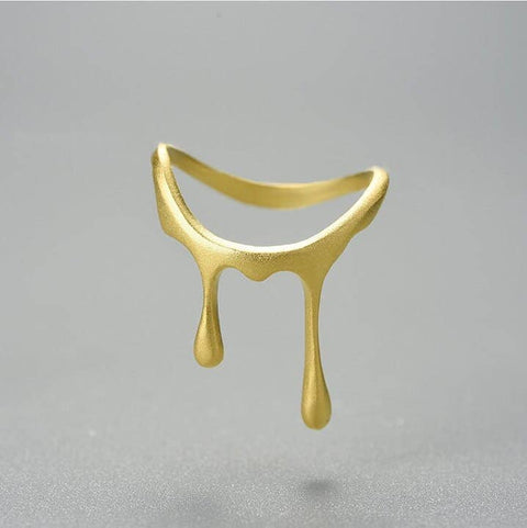 18k Gold Fluid Splash Ring Honey Ring - Froppin