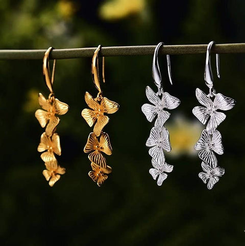 18k Gold Jasmine Flower Earrings - Froppin