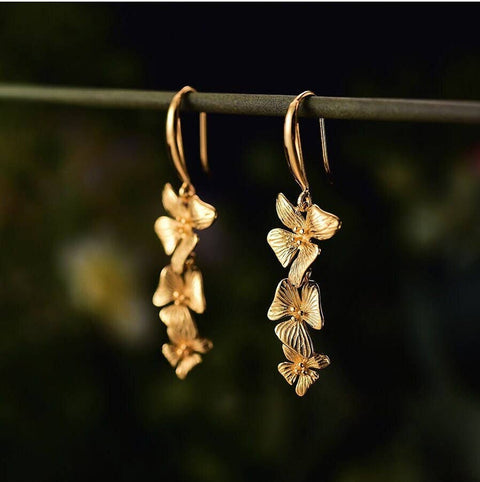 18k Gold Jasmine Flower Earrings - Froppin