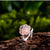 18k Gold Rain Pink Flower Ring for Her Crystal Jewelry - Froppin