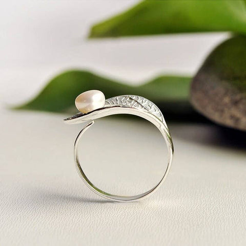 925 Silver Floral Leaf Ring - Froppin