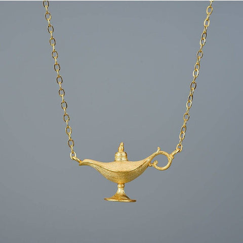 Aladdin's Lamp Charm Necklace Minimalist Best Friend Jewelry - Froppin