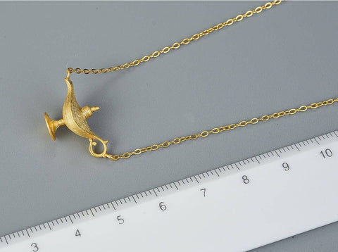 Aladdin's Lamp Charm Necklace Minimalist Best Friend Jewelry - Froppin