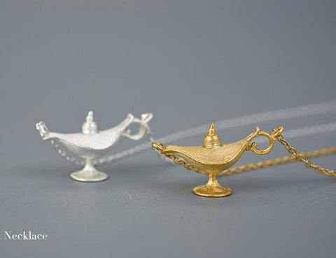 Aladdin's Lamp Charm Necklace Minimalist Best Friend Jewelry - Froppin