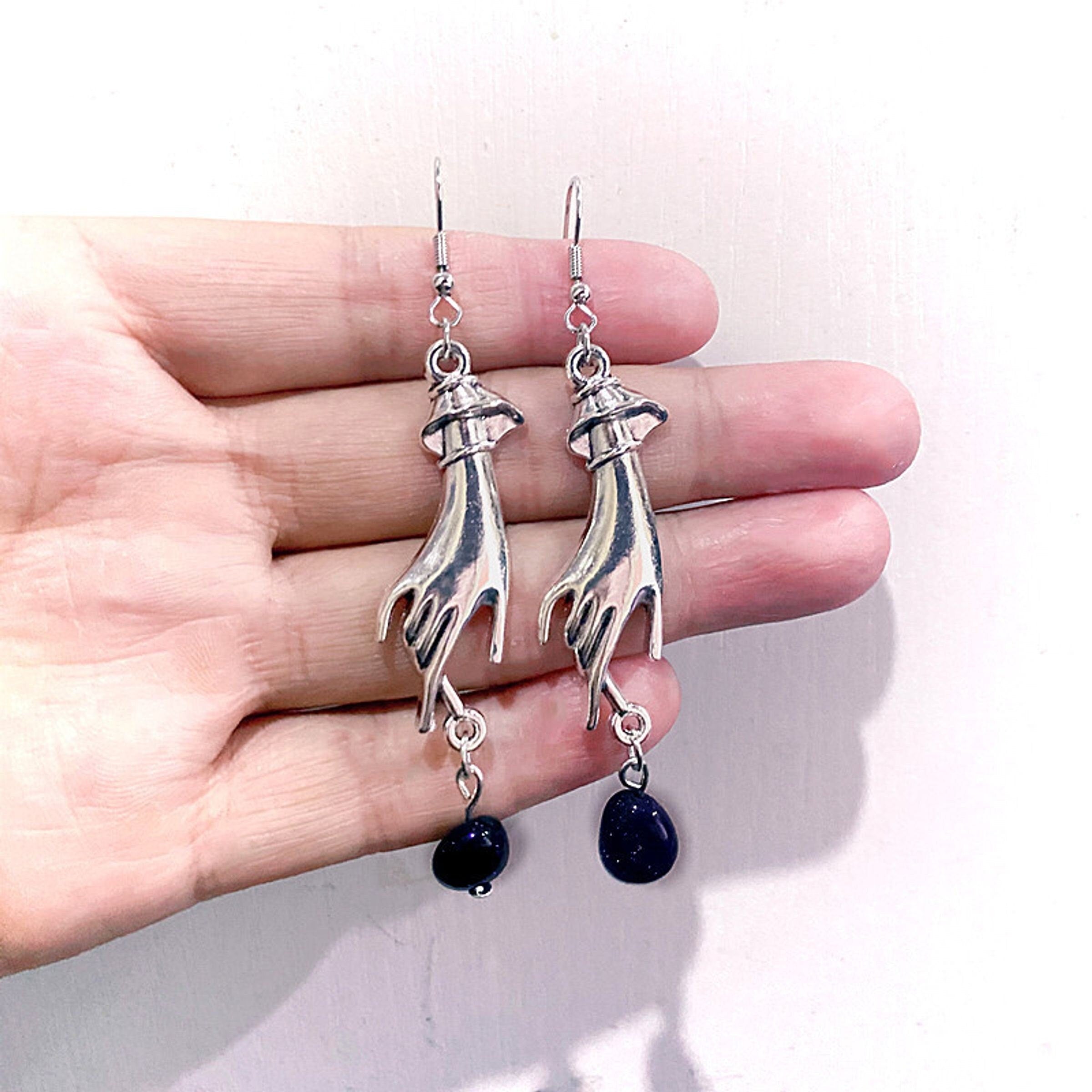 Dark Gothic Earrings, Melting Heart Dangle Earrings, Silver Hoop Earrings,  Black Spade Earrings, Punk Tattoo Graffiti Jewelry, Unisex Gifts - Etsy |  Feminine earrings, Graffiti jewelry, Gothic earrings