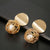 Bamboo Pearl Earrings, Mother Of Pearl Studs Circle Ball Earrings, Minimalist Earrings, Gold Stud Earrings, Boho Earrings Funny Round Hoops - Froppin