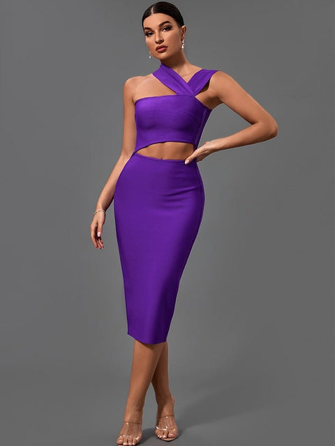 Bandage Dresses Women Dress Purple Bodycon Dress - Froppin
