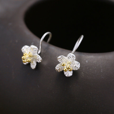 Bell Flower Earrings, Gold Floral Earrings, Enamel Bellflower Earrings Nature Plant Jewelry, Silver Petal Earrings, Long Minimalist Earrings - Froppin