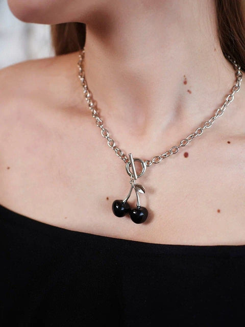 Black Cherry Volumetric Chain Necklace - Froppin