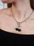 Black Cherry Volumetric Silver Chain Buckle Lock Necklace - Froppin