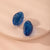 Blue Glitter Shiny Oval Earrings, Silver Stud Earrings, Dark Royal Navy Tear Studs, Stud Stones, Blue Gemstone Jewelry, Birthday Gifts - Froppin