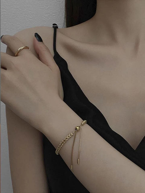 Braided Golden Trendy Minimalist Bracelet - Froppin