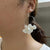 Bridal Flower Earrings Blooming Flower Hoop Earrings, Minimalist Bridesmaid Delicate Pearl Earrings Clay Earrings Floral Hoops Bead Earrings - Froppin