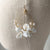 Bridal Flower Hoop Earrings, White Petal Flower Earrings White Trillium Earrings, Girl Delicate Bouquet Earrings, Floral Pearl Bead Earrings - Froppin
