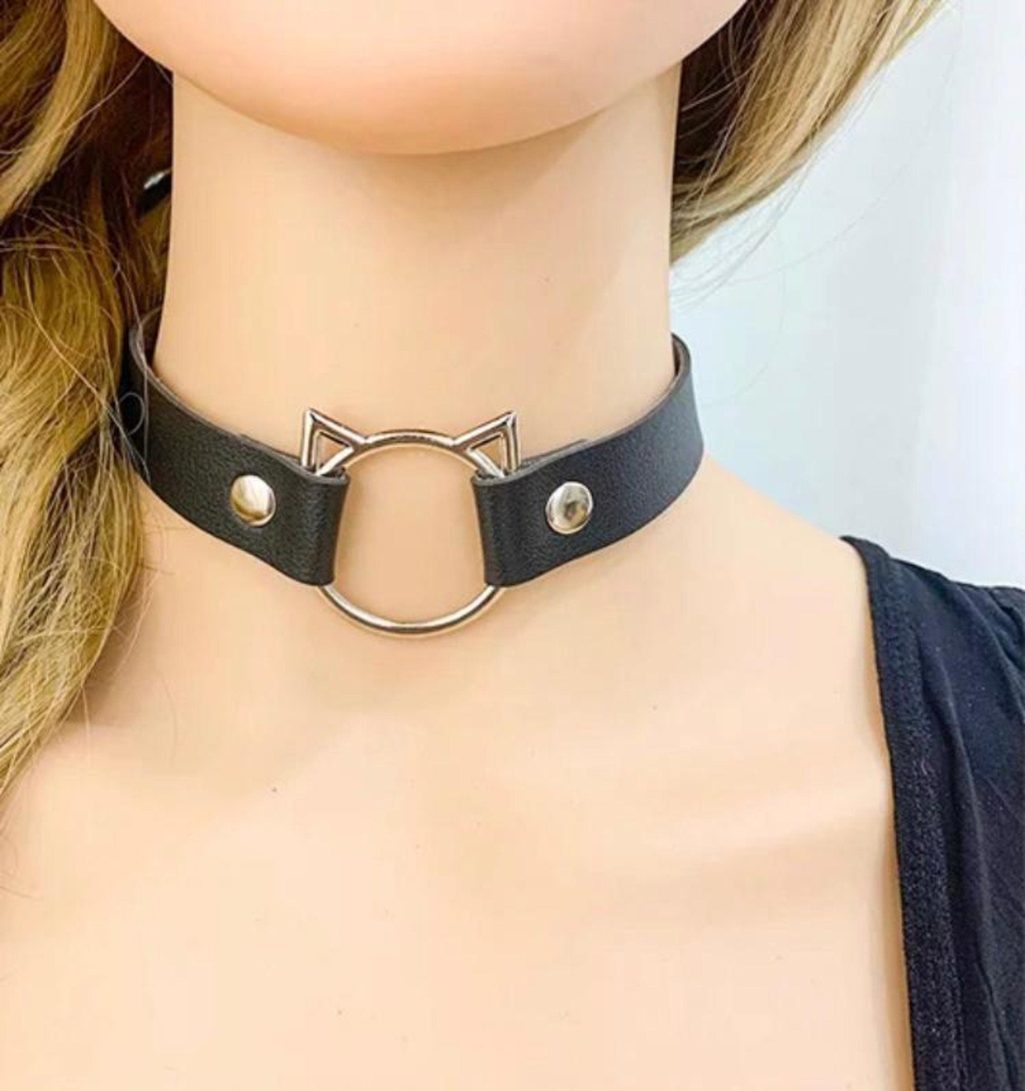 Mustard yellow leather choker necklace — Amahle Designs