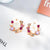 Cherry Blossom Studs, Zircon Crystal Earrings, Gold Floral Stud Jewelry, Wreath Butterfly Earrings, White Bridal Flower Earrings Flower Hoop - Froppin