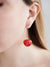 Cherry Terrarium Flower Earrings Pink Orange Clear Glass Long Berry Earrings - Froppin
