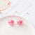 Cherry Terrarium Flower Earrings Pink Orange clear glass long berry earrings - Froppin