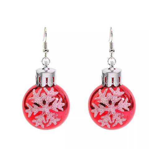Christmas Earrings New Year Christmas Tree Decoration Red Balls - Froppin