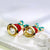 Christmas Inlaid Bell with Pearl Red Velvet Bow Stud Earrings - Froppin