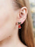 Christmas Inlaid Bell With Pearl Red Velvet Bow Stud Earrings - Froppin