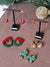 Christmas Wreath with Red Velvet Bow and Golden Bell Earrings - Froppin