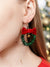 Christmas Wreath with Red Velvet Bow and Golden Bell Earrings - Froppin