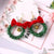 Christmas Wreath With Red Velvet Bow Bell Earrings - Froppin