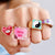 Chunky Hug Me Clear Pink Heart 2000S Ring - Froppin