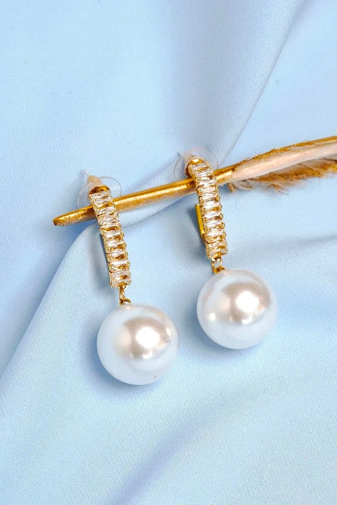 Classic Big White Pearl Vintage Official Dangle Earrings - Froppin