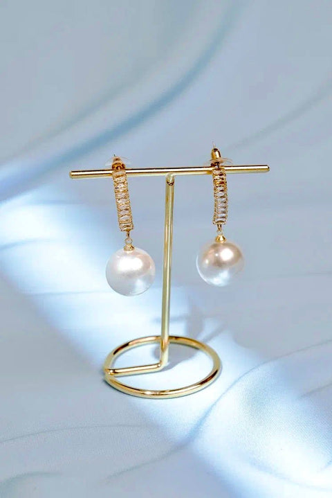 Classic Big White Pearl Vintage Official Dangle Earrings - Froppin