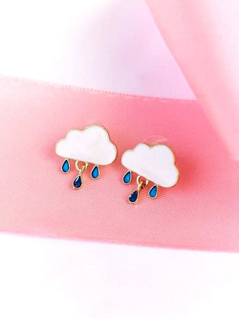 Cloud Blue Raindrops Stud Earrings - Froppin