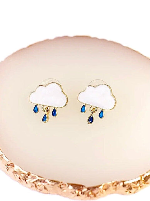 Cloud Blue Raindrops Stud Earrings - Froppin
