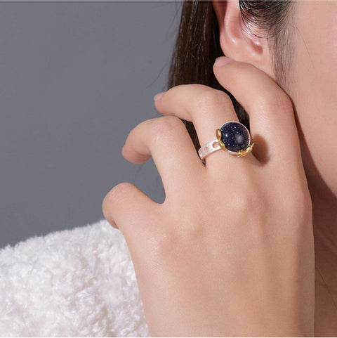 Cosmic Labradorite Ring Solar Anniversary Ring - Froppin