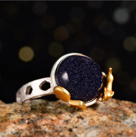 Cosmic Labradorite Ring Solar Anniversary Ring - Froppin