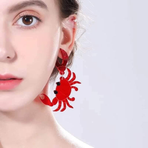 Crab Red Light Earrings - Froppin