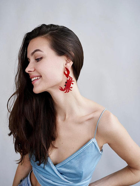 Crab Red Light Earrings - Froppin