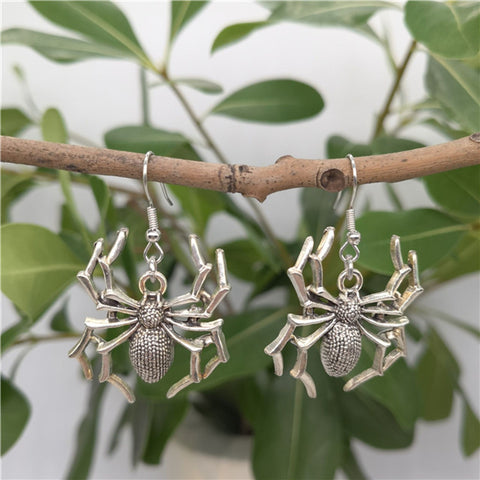 Crawling Spider Earrings, Deadly Venom Earrings, Scary Earrings, Web Shot Bug Earrings, Insect Large Animal Earrings, Wild Unusual Jewelry - Froppin