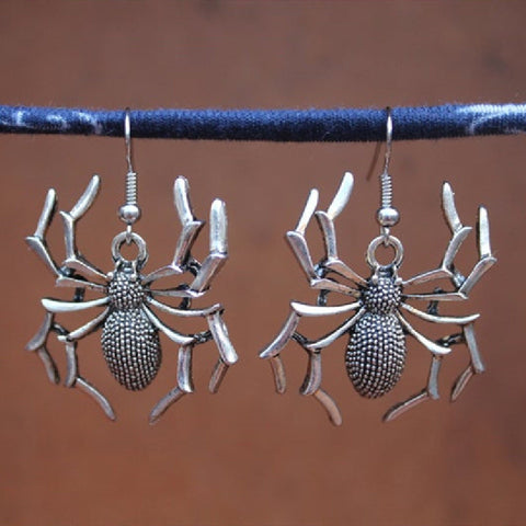 Crawling Spider Earrings, Deadly Venom Earrings, Scary Earrings, Web Shot Bug Earrings, Insect Large Animal Earrings, Wild Unusual Jewelry - Froppin