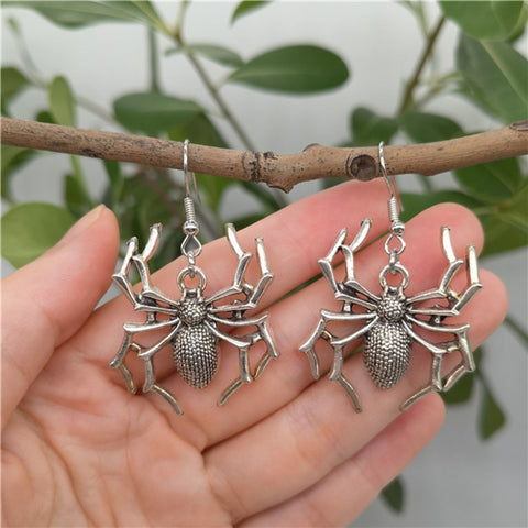 Crawling Spider Earrings, Deadly Venom Earrings, Scary Earrings, Web Shot Bug Earrings, Insect Large Animal Earrings, Wild Unusual Jewelry - Froppin