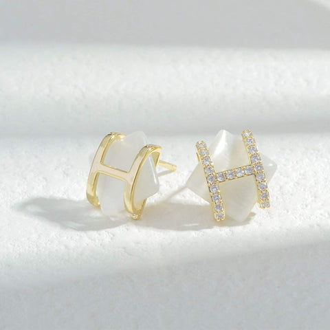 Crystal Earrings, Square Stud Earrings, Zircon H Stone Stud Earrings | Bohemian Style Minimalist Stud Earrings, Healing Crystal Energy - Froppin