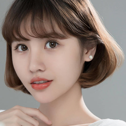 Cute Bee Flower Earrings Gold Floral Earrings Silver - Froppin