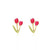 Double Enamel Red Tulips Stud Earrings - Froppin