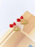 Double Enamel Red Tulips Stud Earrings - Froppin