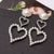 Double Heart Love Pearl Beads Dangle White Quirky Large Cute Earrings - Froppin