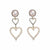 Double Heart Love Pearl Beads Dangle White Quirky Large Cute Earrings - Froppin